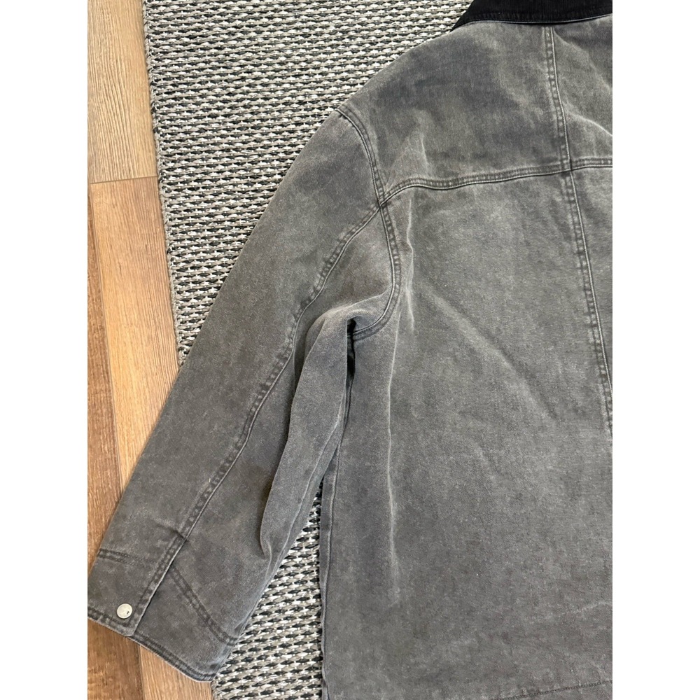 Anthropologie Pilcro Womens Western Denim Barn Jacket Coat Washed Charcoal Sz XL - Picture 8 of 14